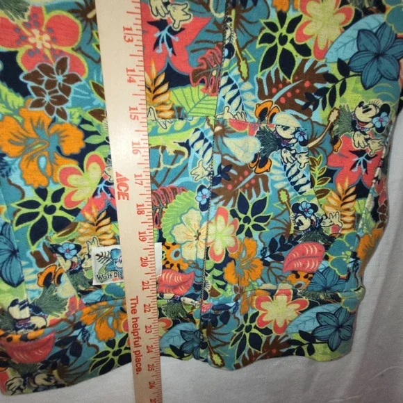 Walt Disney World Minnie Mouse Hawaiian Floral Colorful Hoodie Sweatshirt Medium - Picture 9 of 14